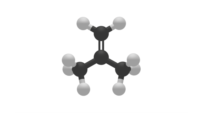 浏览量201 3d 分享 0 2-甲基丙烯分子的3d模型,将抽象的分子结构立体
