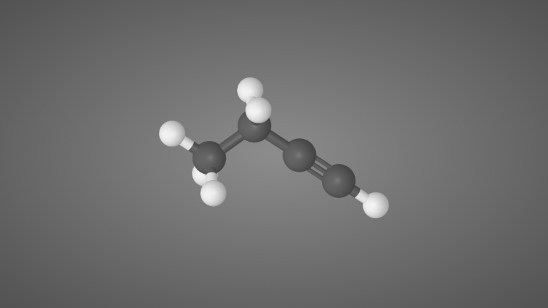 1-丁炔分子结构模型