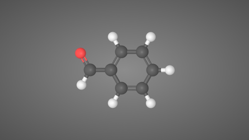 3d模型将抽象的分子结构立体化呈现,学生可从各个角度观察苯甲醛的