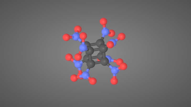 八硝基立方烷分子结构模型