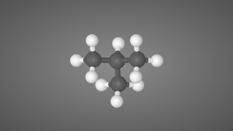 2-甲基丙烷分子结构模型