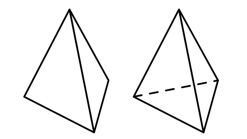 三棱锥实物图与直观图对比