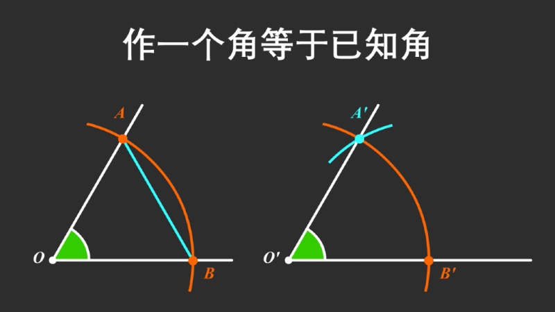 尺规作图:作一个角等于已知角