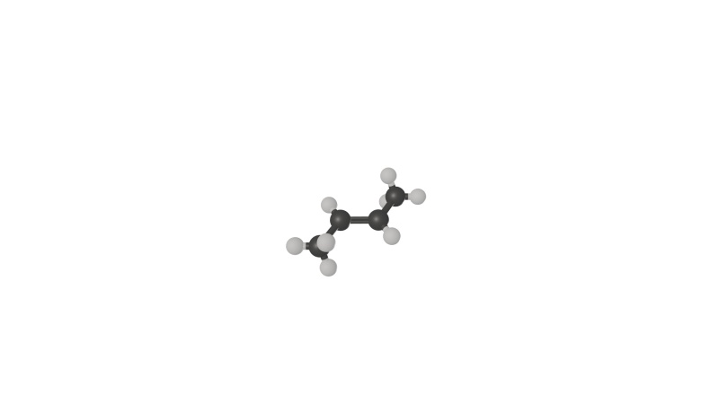 火花学院app 反-2-丁烯分子的3d模型,将抽象的分子结构立体化呈现