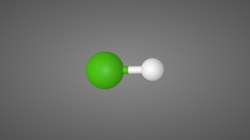 氯化氢分子结构模型