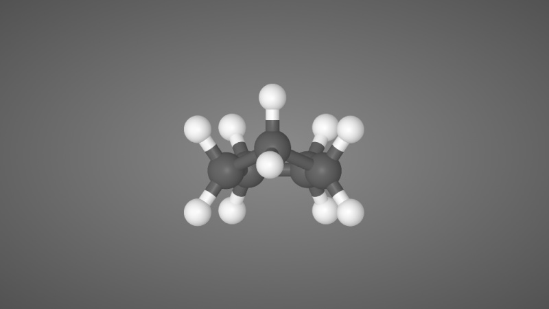 环戊烷(信封型构象)分子的3d模型,将抽象的分子结构