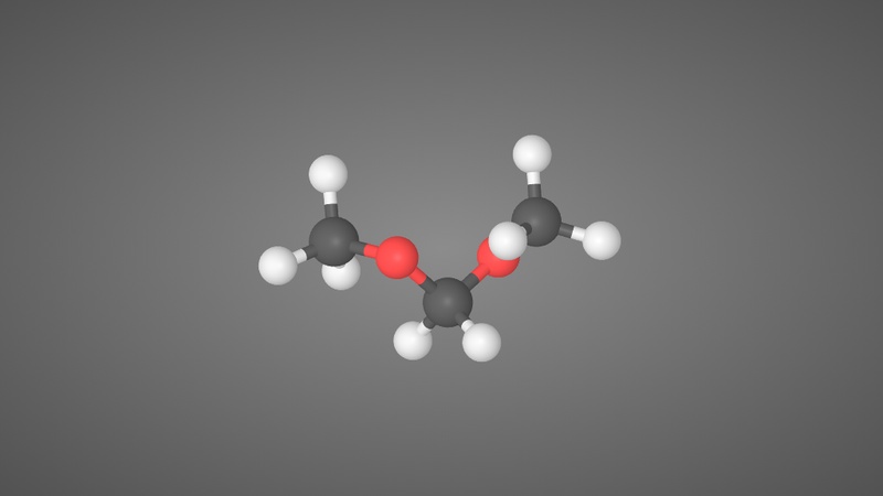 点赞               二甲氧基甲烷分子的3d模型,将抽象的分子结构立体