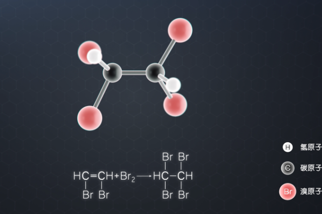 乙炔和溴單質#加成反應#斷鍵#成鍵 本視頻以3d動畫的形式生動地展現