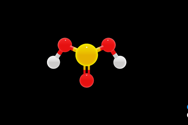 亚硫酸分子模型,将抽象的分子结构立体化地呈现,使学生可以更加清楚地
