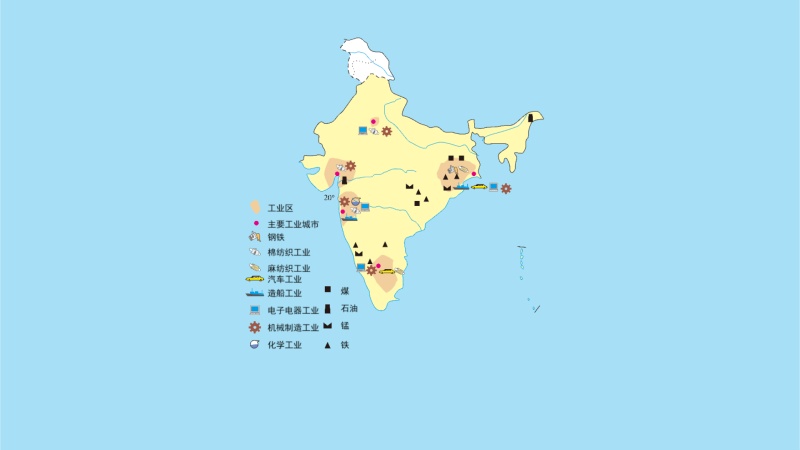 南亚印度工农业分布图片